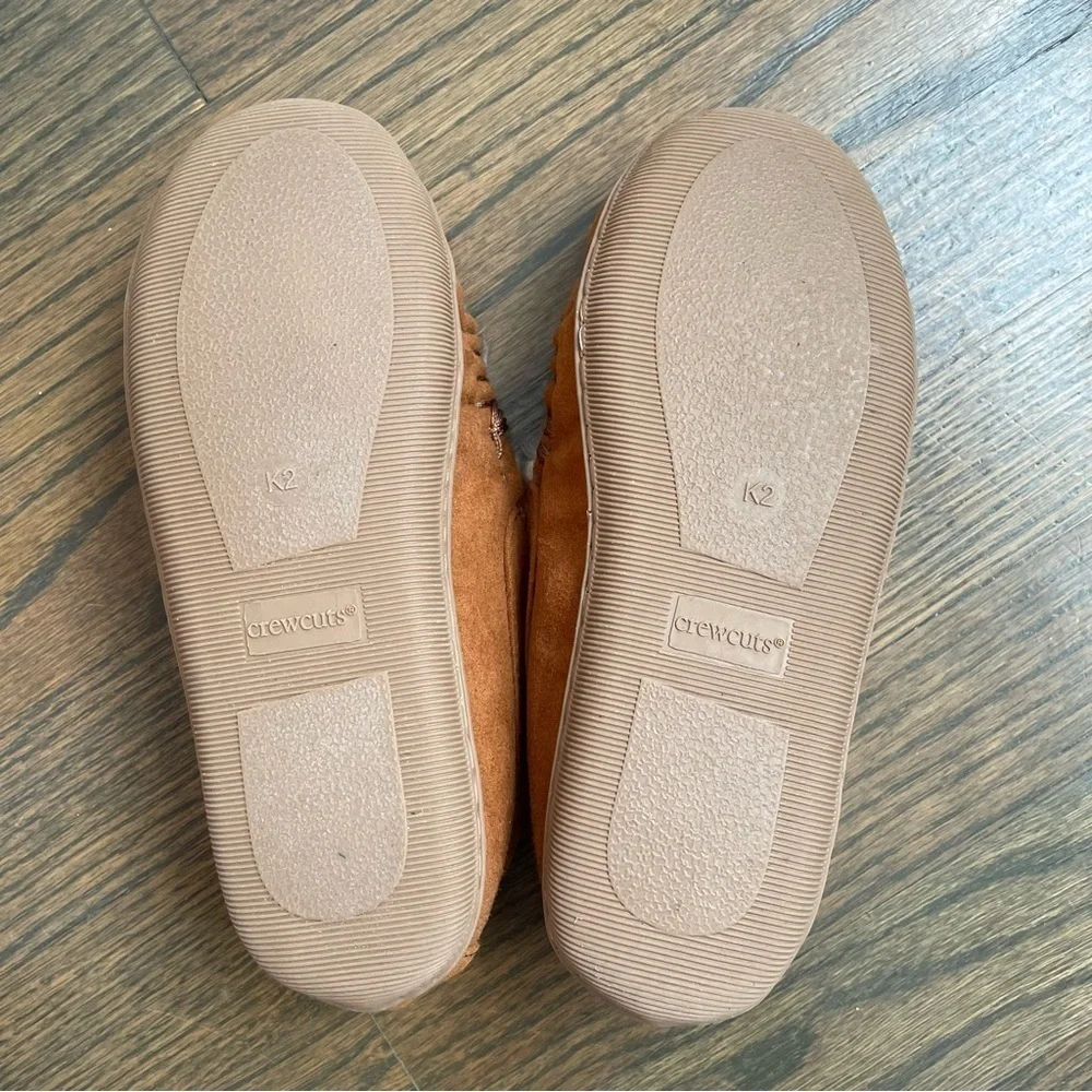 J.Crew Crewcuts Tan Suede Kids Slippers